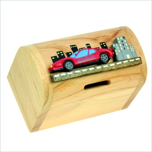 5215-CAR: Red Ferrari Money Box Treasure Chests (Pack Size 3) Price Breaks Available